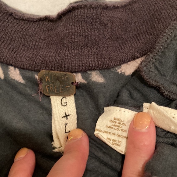 Free People purple wool cardigan, Sz L - Picture 6 of 6